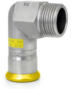316L Gas Elbow Adaptor 90°  with Male Thread